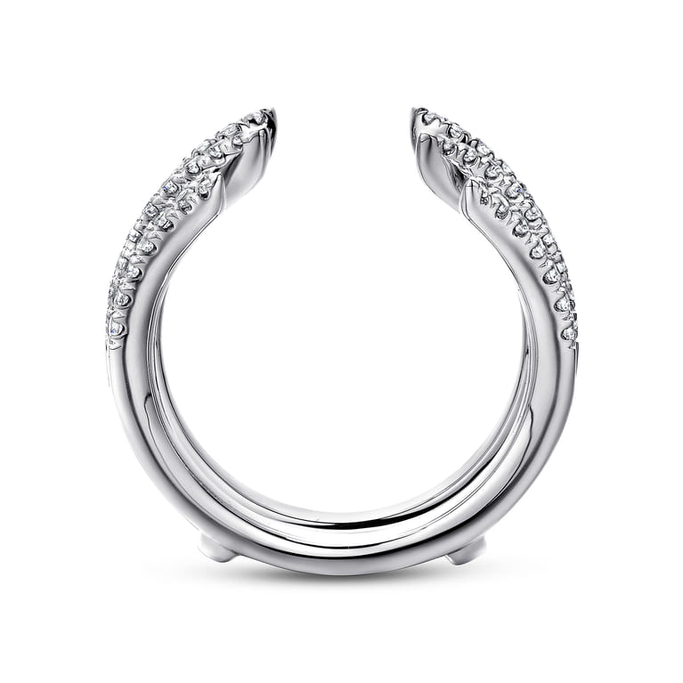 Enhancer Wedding Ring in 14k White Gold with Round Natural Diamond at Gabriel & Co. - Shot 2
