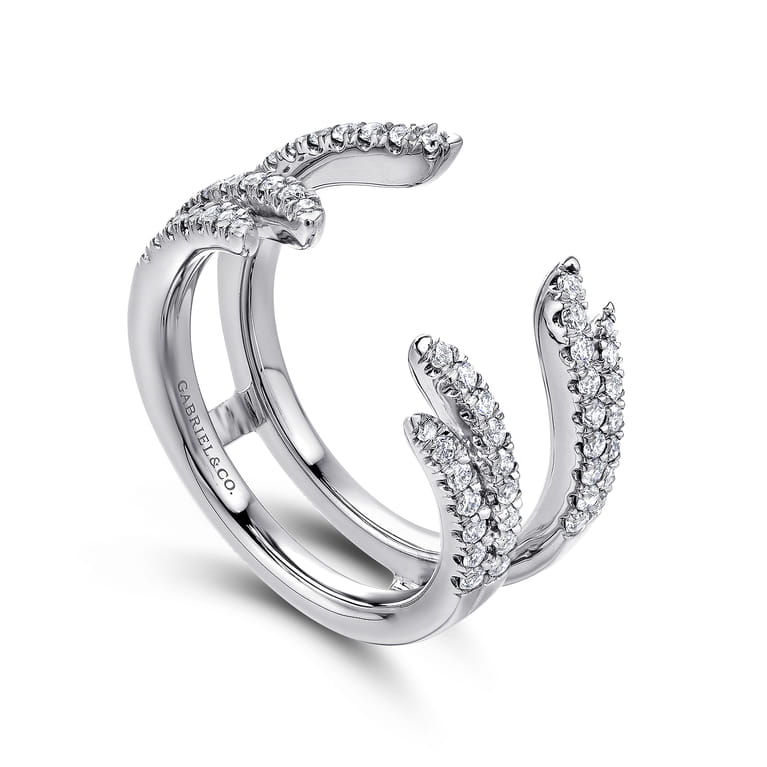 Enhancer Wedding Ring in 14k White Gold with Round Natural Diamond at Gabriel & Co. - Shot 3