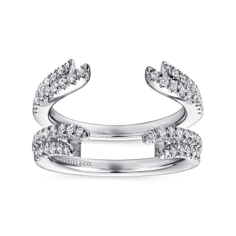 Enhancer Wedding Ring in 14k White Gold with Round Natural Diamond at Gabriel & Co. - Shot 4