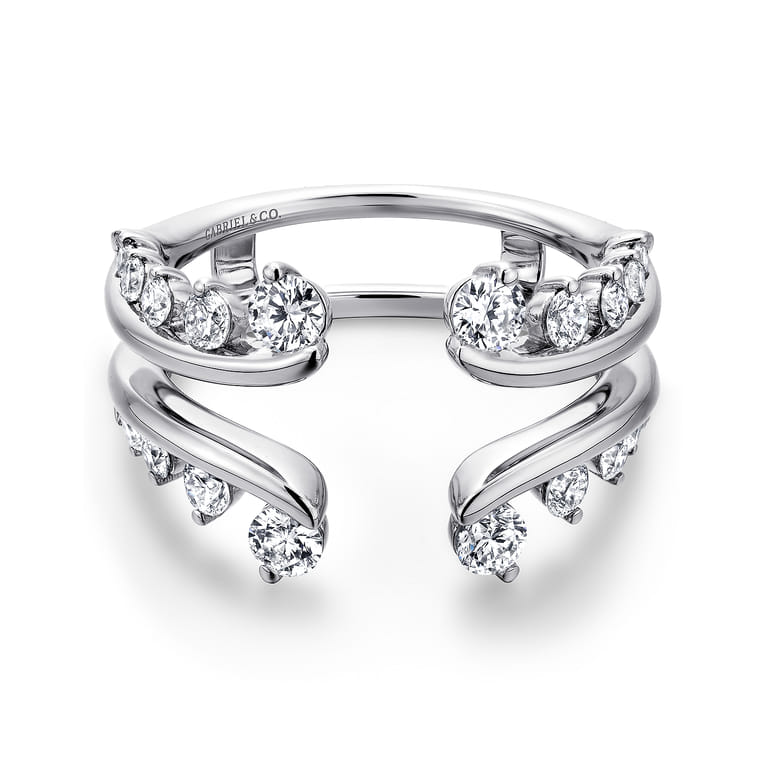 Enhancer Wedding Ring in 14k White Gold with Round Natural Diamond at Gabriel & Co. - Shot 1