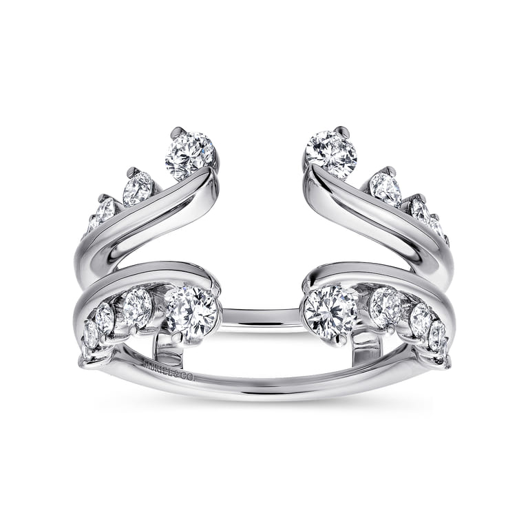 Enhancer Wedding Ring in 14k White Gold with Round Natural Diamond at Gabriel & Co. - Shot 4