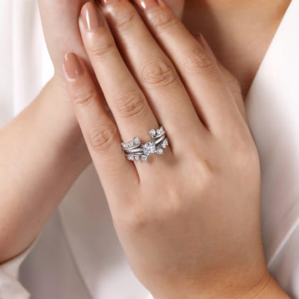 14K White Gold Diamond Ring Enhancer