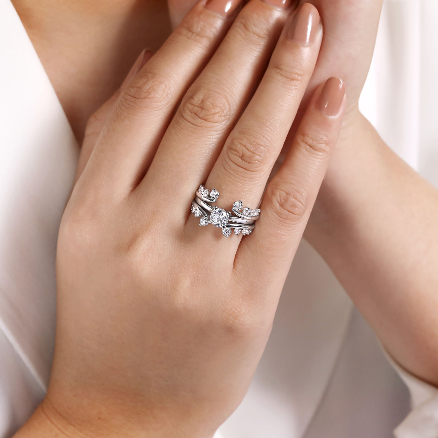 14K White Gold Diamond Ring Enhancer