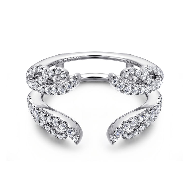 Enhancer Wedding Ring in 14k White Gold with Round  at Gabriel & Co. - Shot 1