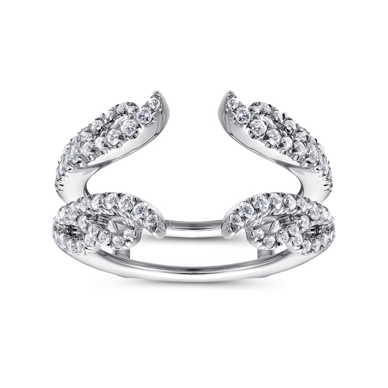 Enhancer Wedding Ring in 14k White Gold with Round  at Gabriel & Co. - Shot 4