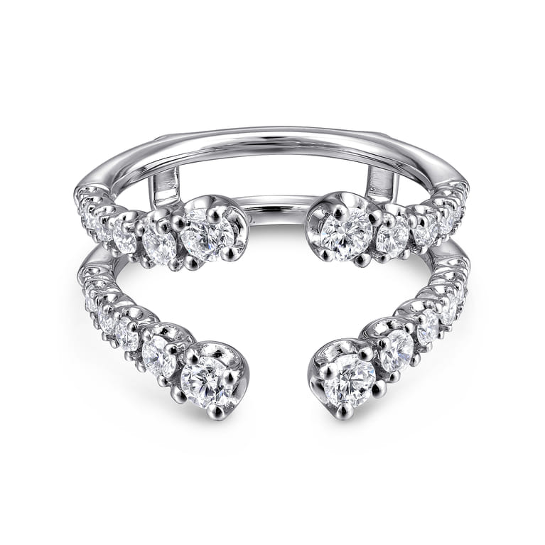 Enhancer Wedding Ring in 14k White Gold with Round Natural Diamond at Gabriel & Co. - Shot 1