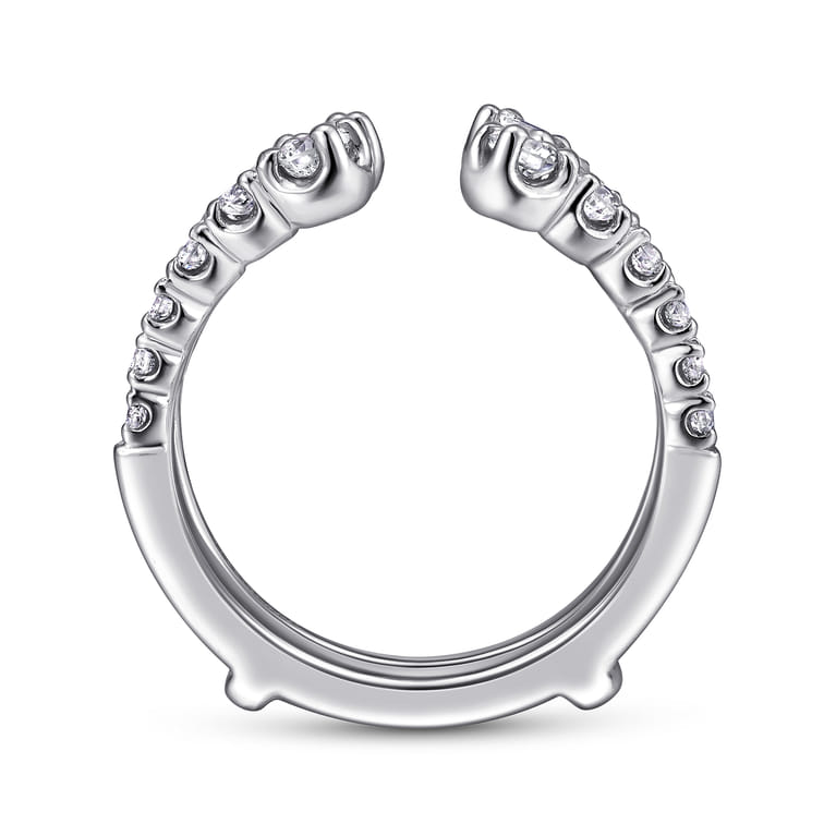 Enhancer Wedding Ring in 14k White Gold with Round Natural Diamond at Gabriel & Co. - Shot 2