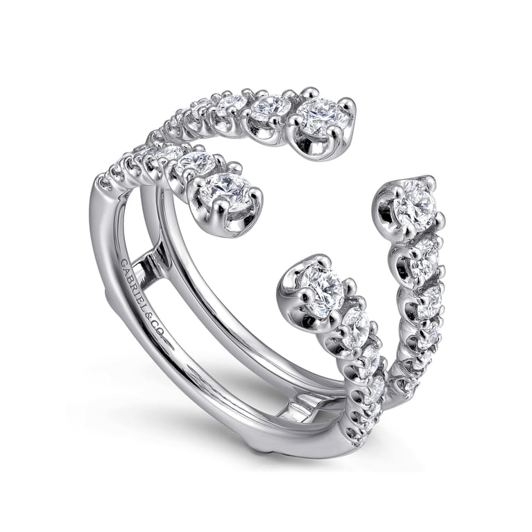 Enhancer Wedding Ring in 14k White Gold with Round Natural Diamond at Gabriel & Co. - Shot 3