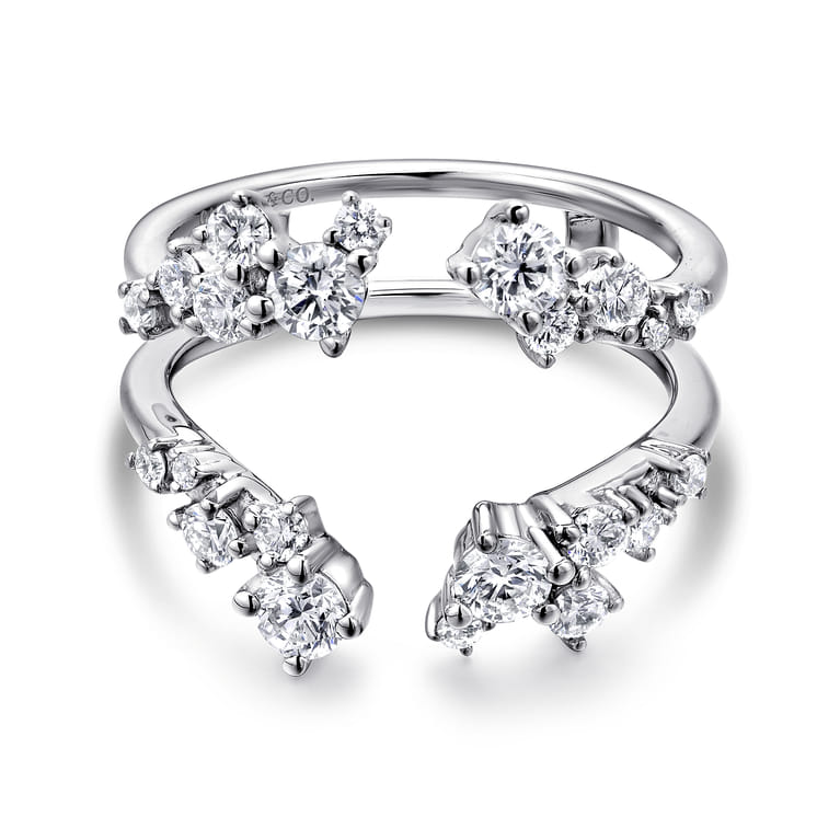 Enhancer Wedding Ring in 14k White Gold with Round Natural Diamond at Gabriel & Co. - Shot 1