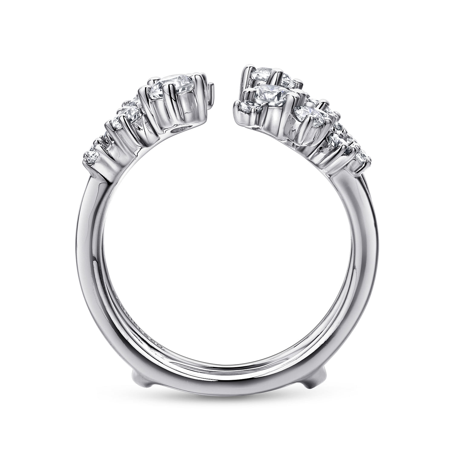 Enhancer Wedding Ring in 14k White Gold with Round Natural Diamond at Gabriel & Co. - Shot 2