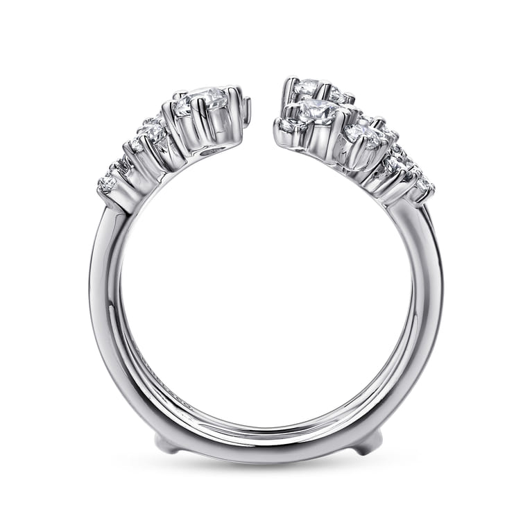 Enhancer Wedding Ring in 14k White Gold with Round Natural Diamond at Gabriel & Co. - Shot 2