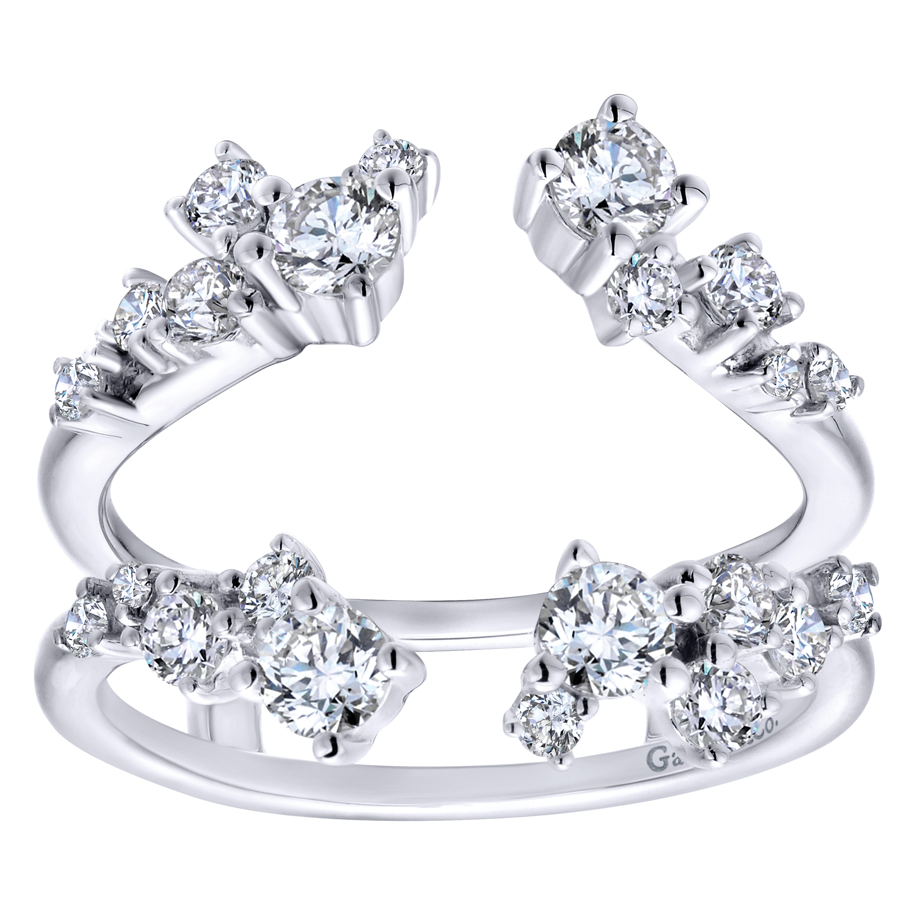 Enhancer Wedding Ring in 14k White Gold with Round Natural Diamond at Gabriel & Co. - Shot 5