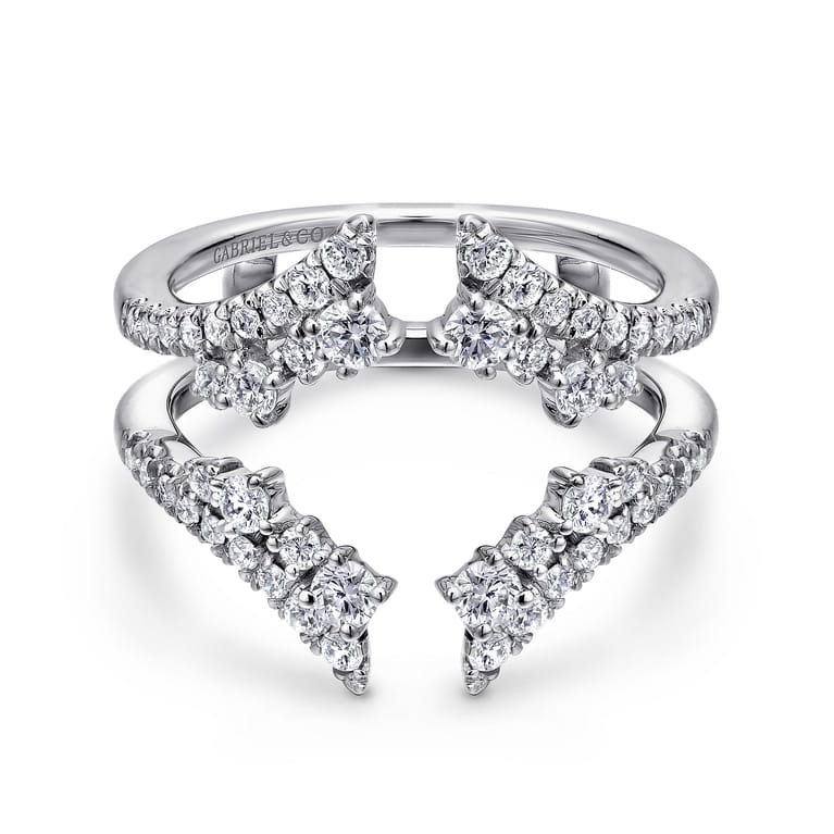 Enhancer Wedding Ring in 14k White Gold with Round Natural Diamond at Gabriel & Co. - Shot 1