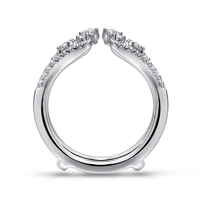 Enhancer Wedding Ring in 14k White Gold with Round Natural Diamond at Gabriel & Co. - Shot 2