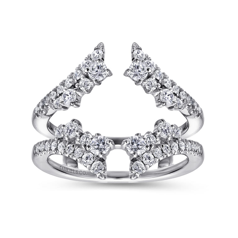 Enhancer Wedding Ring in 14k White Gold with Round Natural Diamond at Gabriel & Co. - Shot 4