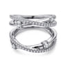 Enhancer Wedding Ring in 14k White Gold with Round Natural Diamond at Gabriel & Co.