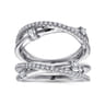 Enhancer Wedding Ring in 14k White Gold with Round Natural Diamond at Gabriel & Co.