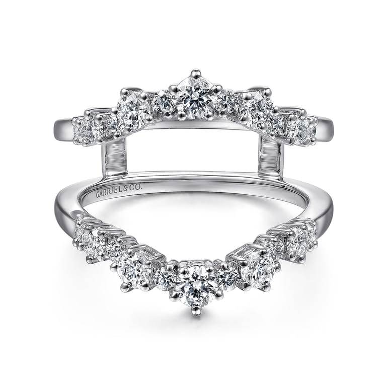 Enhancer Wedding Ring in 14k White Gold with Round Natural Diamond at Gabriel & Co. - Shot 1