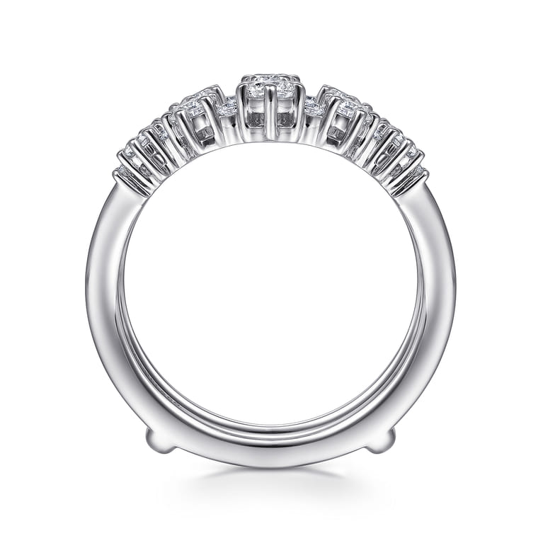 Enhancer Wedding Ring in 14k White Gold with Round Natural Diamond at Gabriel & Co. - Shot 2