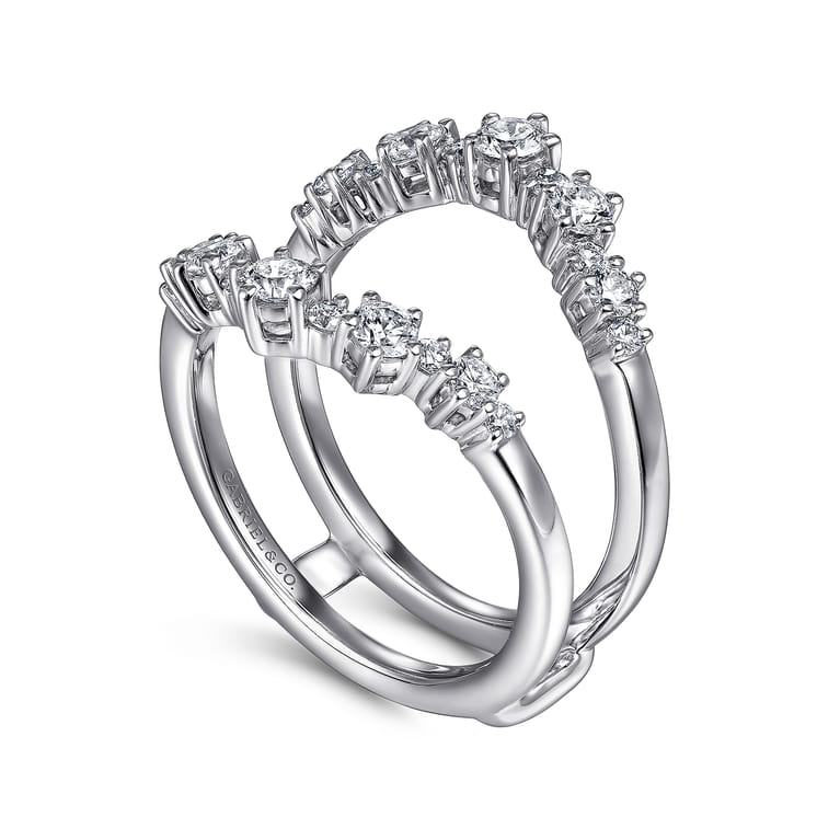 Enhancer Wedding Ring in 14k White Gold with Round Natural Diamond at Gabriel & Co. - Shot 3