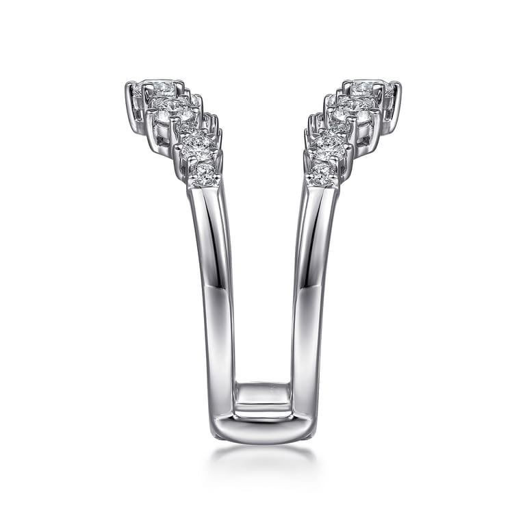 Enhancer Wedding Ring in 14k White Gold with Round Natural Diamond at Gabriel & Co. - Shot 4