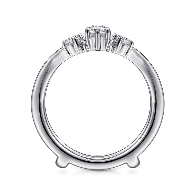 Enhancer Wedding Ring in 14k White Gold with Round Natural Diamond at Gabriel & Co. - Shot 2