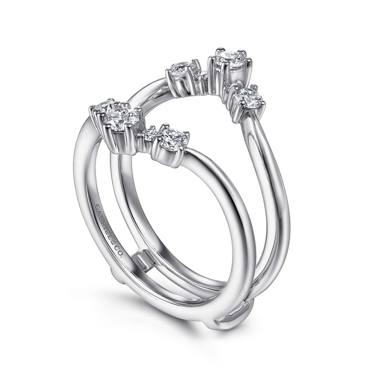 Enhancer Wedding Ring in 14k White Gold with Round Natural Diamond at Gabriel & Co. - Shot 3
