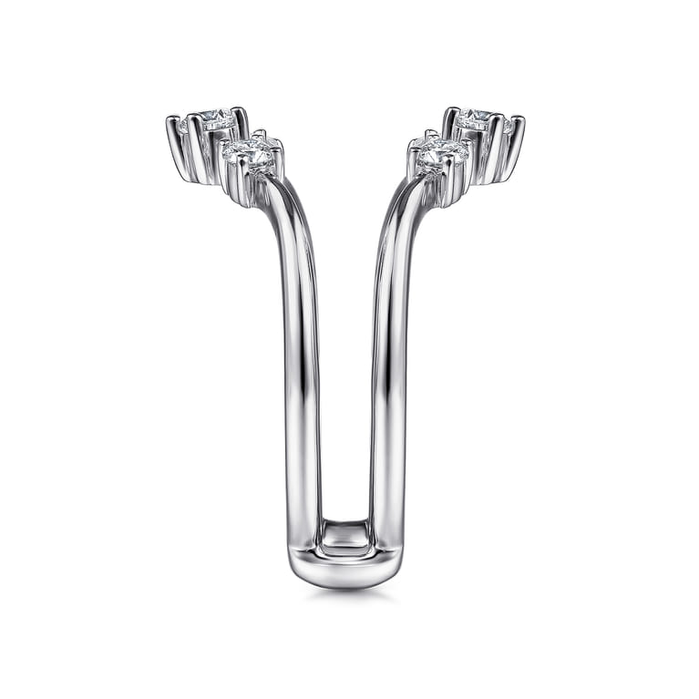 Enhancer Wedding Ring in 14k White Gold with Round Natural Diamond at Gabriel & Co. - Shot 4