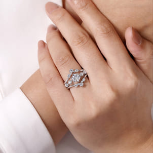 14K White Gold Diamond Ring Enhancer