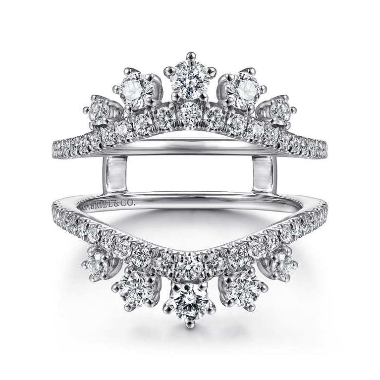 Enhancer Wedding Ring in 14k White Gold with Round Natural Diamond at Gabriel & Co. - Shot 1