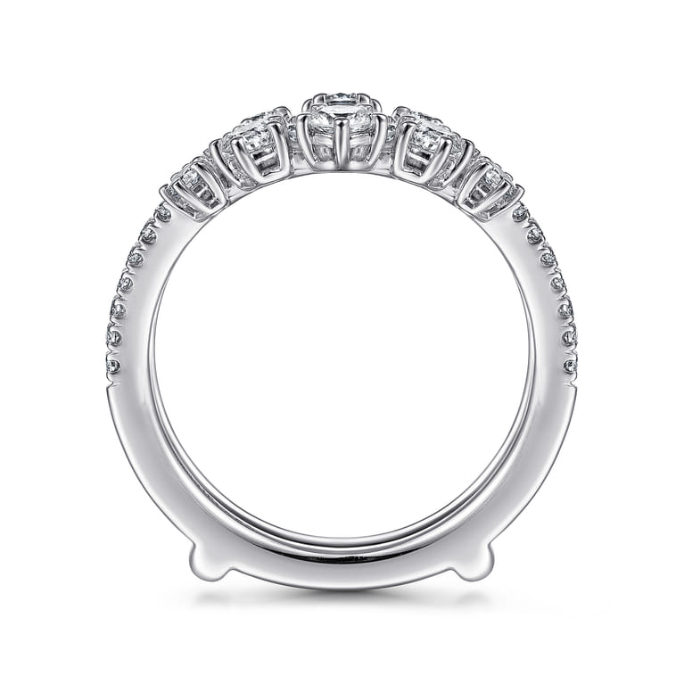 Enhancer Wedding Ring in 14k White Gold with Round Natural Diamond at Gabriel & Co. - Shot 2