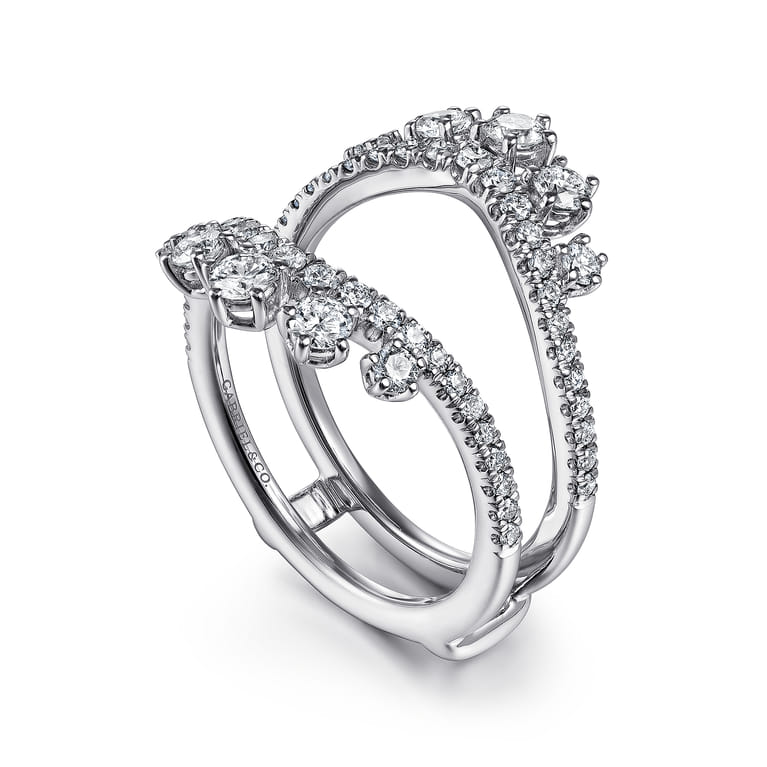Enhancer Wedding Ring in 14k White Gold with Round Natural Diamond at Gabriel & Co. - Shot 3