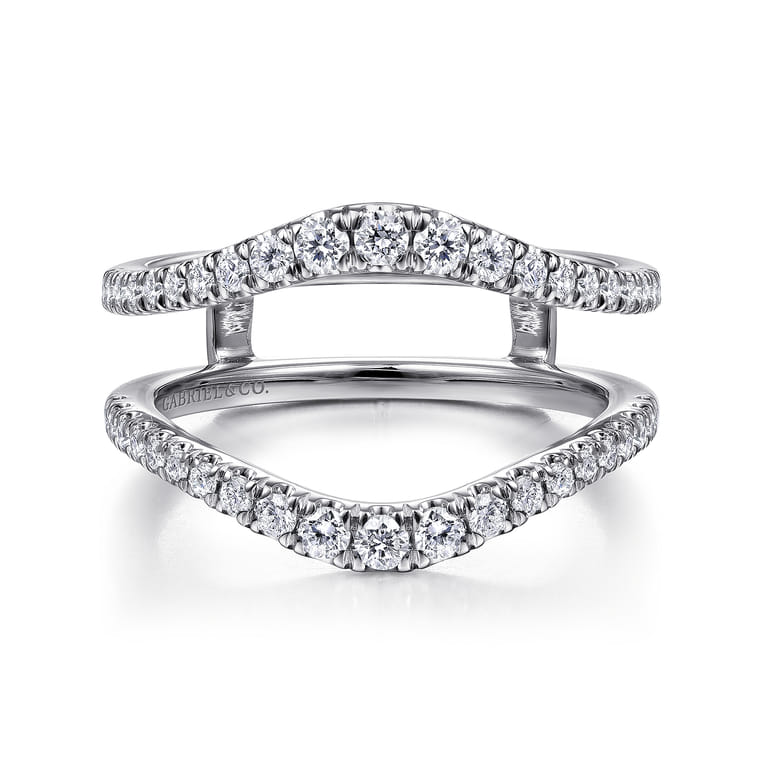 Enhancer Wedding Ring in 14k White Gold with Round Natural Diamond at Gabriel & Co. - Shot 1
