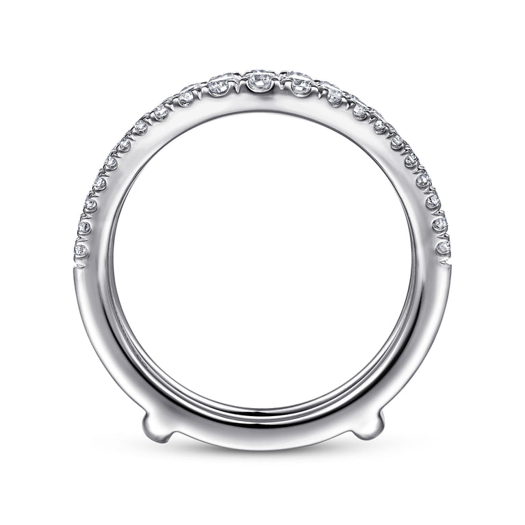 Enhancer Wedding Ring in 14k White Gold with Round Natural Diamond at Gabriel & Co. - Shot 2