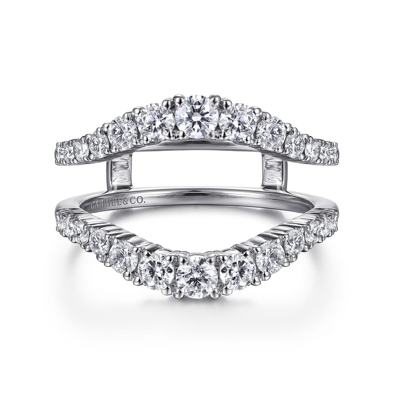 Enhancer Wedding Ring in 14k White Gold with Round Natural Diamond at Gabriel & Co. - Shot 1
