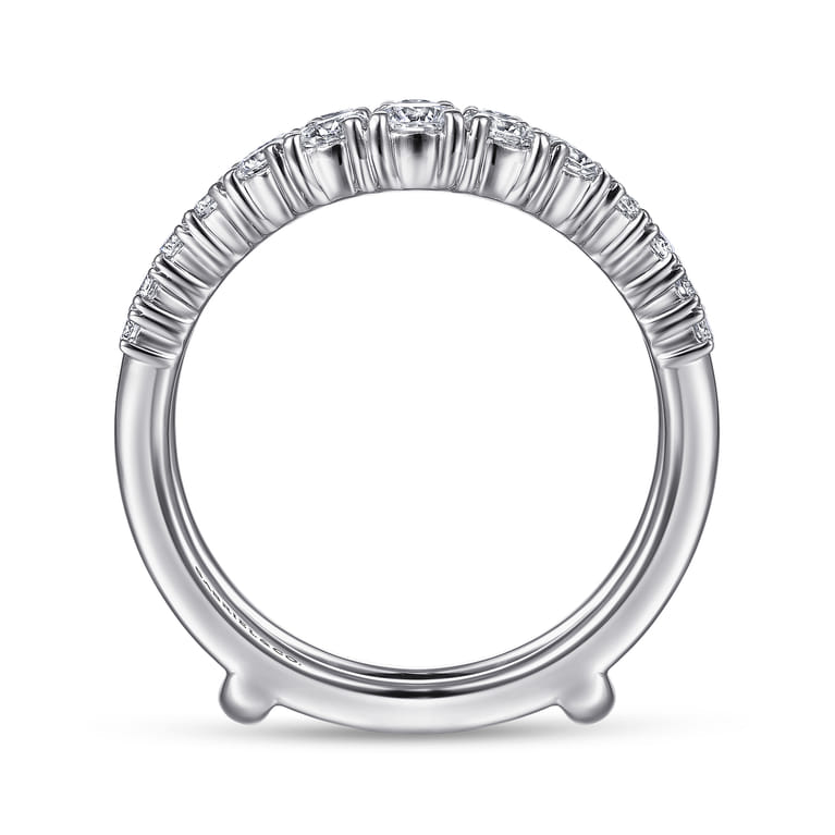 Enhancer Wedding Ring in 14k White Gold with Round Natural Diamond at Gabriel & Co. - Shot 2