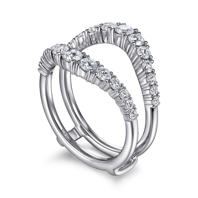 Enhancer Wedding Ring in 14k White Gold with Round Natural Diamond at Gabriel & Co. - Shot 3