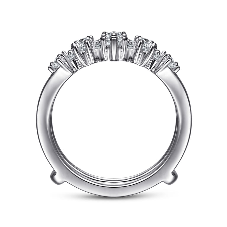 Enhancer Wedding Ring in 14k White Gold with Round Natural Diamond at Gabriel & Co. - Shot 2