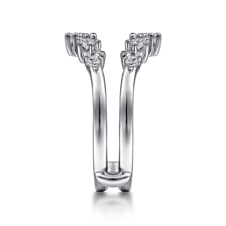 Enhancer Wedding Ring in 14k White Gold with Round Natural Diamond at Gabriel & Co. - Shot 4