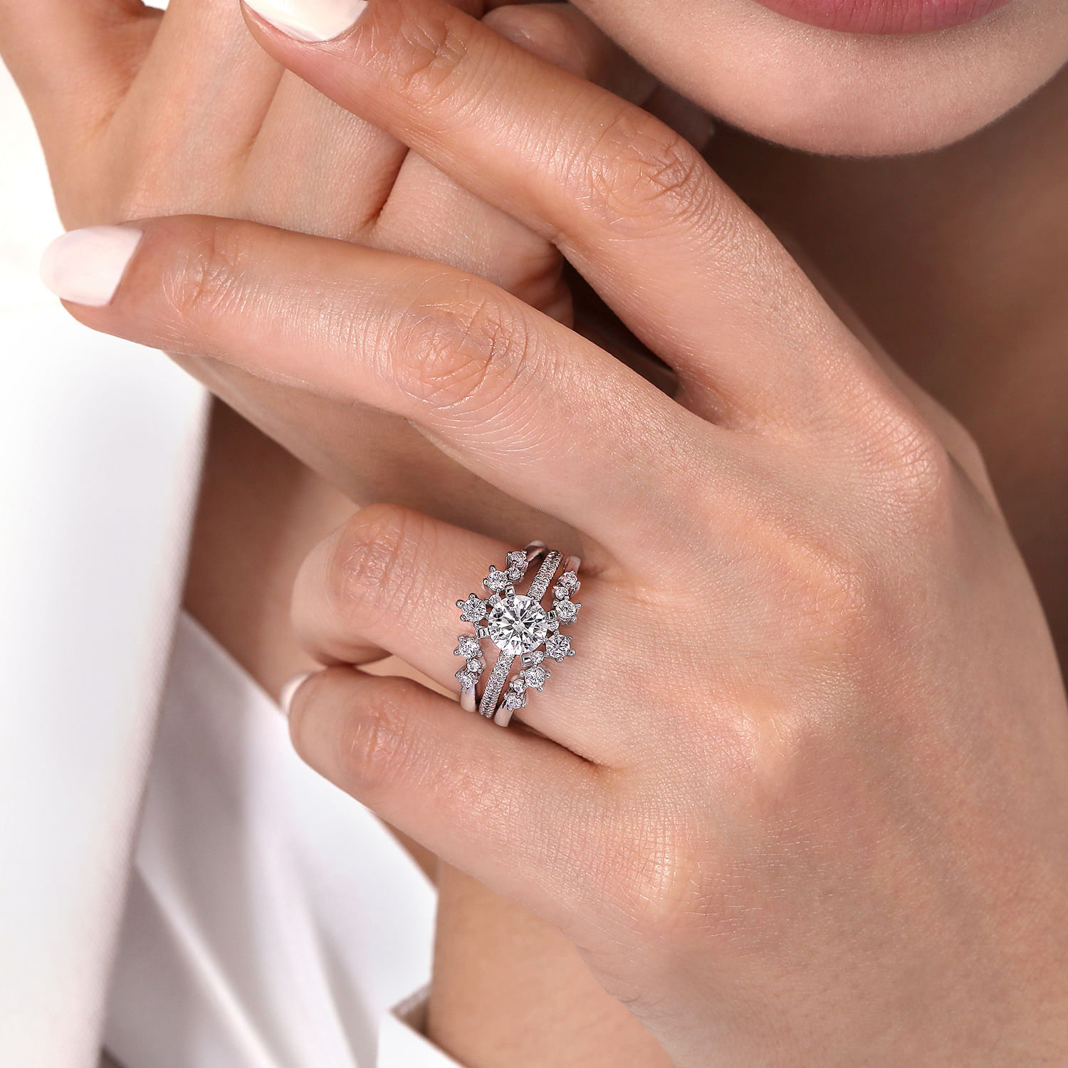 14K White Gold Diamond Ring Enhancer