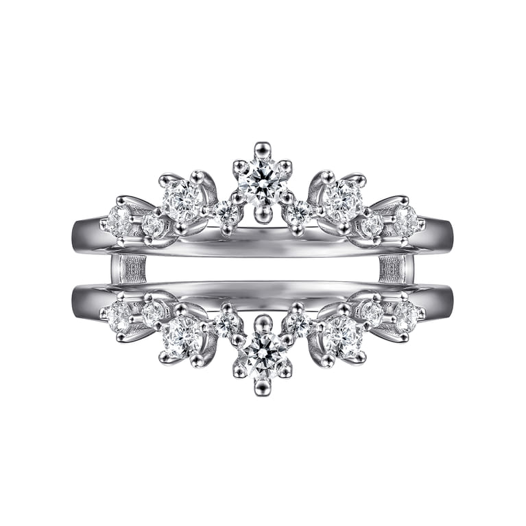 Enhancer Wedding Ring in 14k White Gold with Round Natural Diamond at Gabriel & Co. - Shot 6