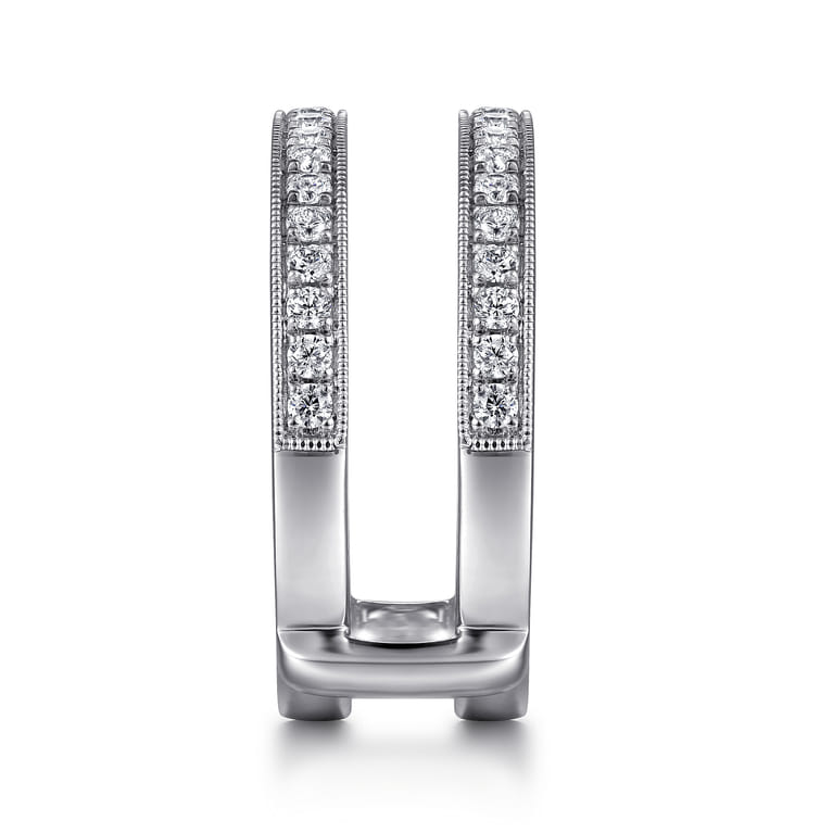 Enhancer Wedding Ring in 14k White Gold with Round Natural Diamond at Gabriel & Co. - Shot 4