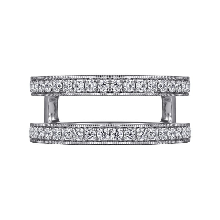 Enhancer Wedding Ring in 14k White Gold with Round Natural Diamond at Gabriel & Co. - Shot 6