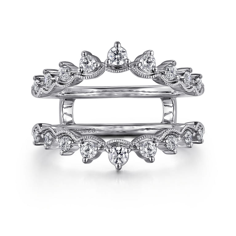 Enhancer Wedding Ring in 14k White Gold with Round Natural Diamond at Gabriel & Co. - Shot 1