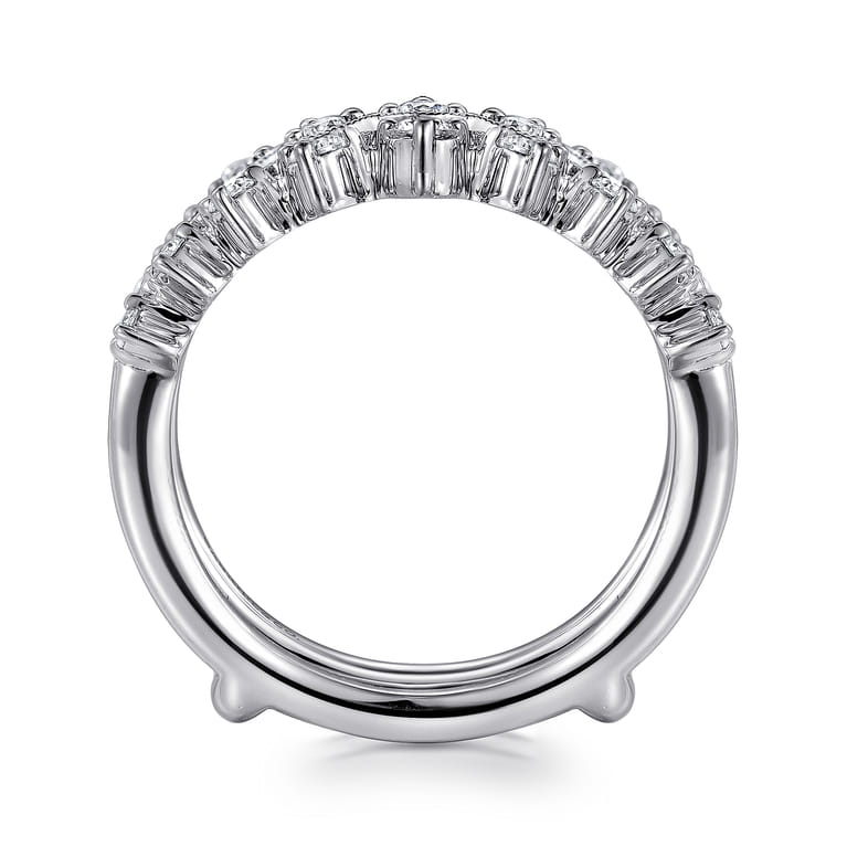 Enhancer Wedding Ring in 14k White Gold with Round Natural Diamond at Gabriel & Co. - Shot 2