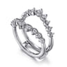 Enhancer Wedding Ring in 14k White Gold with Round Natural Diamond at Gabriel & Co.