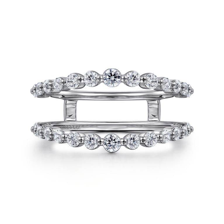 Enhancer Wedding Ring in 14k White Gold with Round Natural Diamond at Gabriel & Co. - Shot 1