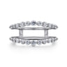 Enhancer Wedding Ring in 14k White Gold with Round Natural Diamond at Gabriel & Co.