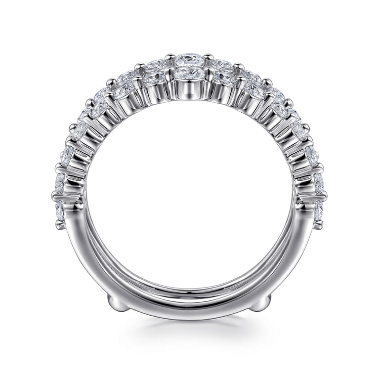 Enhancer Wedding Ring in 14k White Gold with Round Natural Diamond at Gabriel & Co. - Shot 2