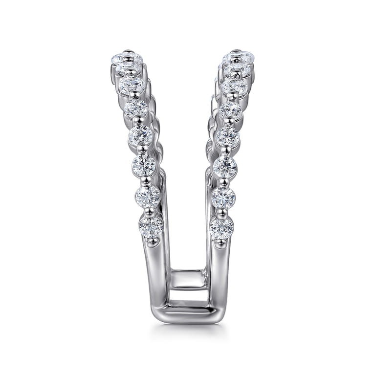 Enhancer Wedding Ring in 14k White Gold with Round Natural Diamond at Gabriel & Co. - Shot 4